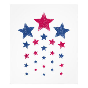 4th of July Women Men Kids Cute USA Patriotic Star Photo Print