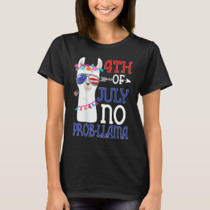 4th Of July Women No Prob Llama Usa Flag For Men W T-Shirt