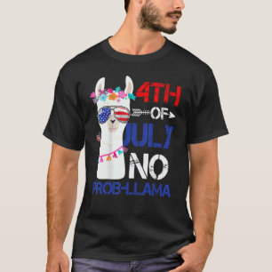 4th Of July Women No Prob Llama Usa Flag For Men W T-Shirt