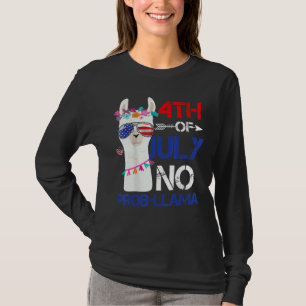 4th Of July Women No Prob Llama Usa Flag For Men W T-Shirt