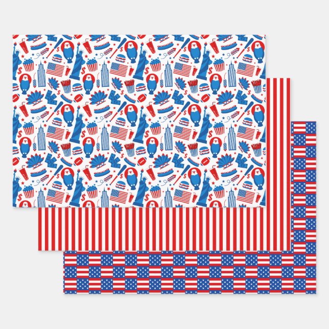 4th of July Wrapping Paper Sheet (Set)