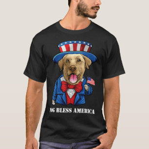4th Of July Yellow Lab Dog T-Shirt