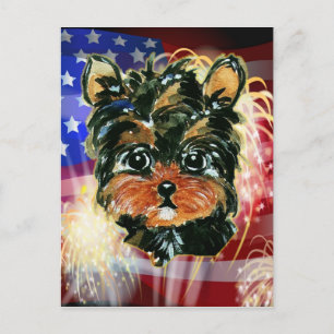 4th of July YORKIE POO Postcard