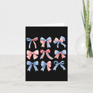 4th Patriotic Coquette Girly Girl American Flag Bo Card