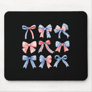 4th Patriotic Coquette Girly Girl American Flag Bo Mouse Mat
