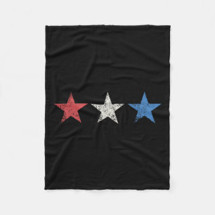 4th Red White Blue Stars Cute Usa Patriotic Americ Fleece Blanket