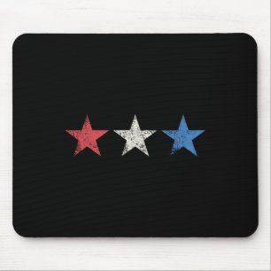 4th Red White Blue Stars Cute Usa Patriotic Americ Mouse Mat