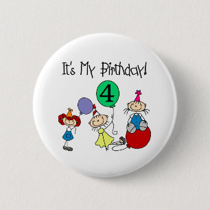 4th Stick Kids Party 6 Cm Round Badge