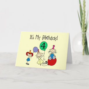 4th Stick Kids Party Birthday Tshirts and Gifts Card