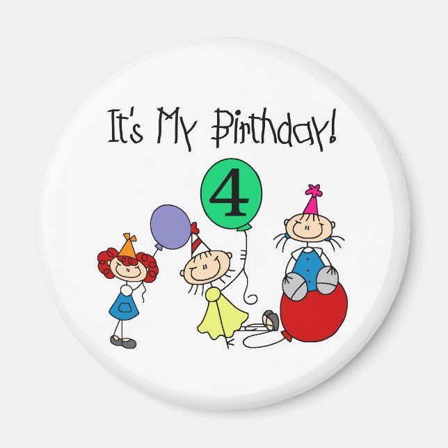 4th Stick Kids Party Birthday Tshirts and Gifts Magnet (Front)
