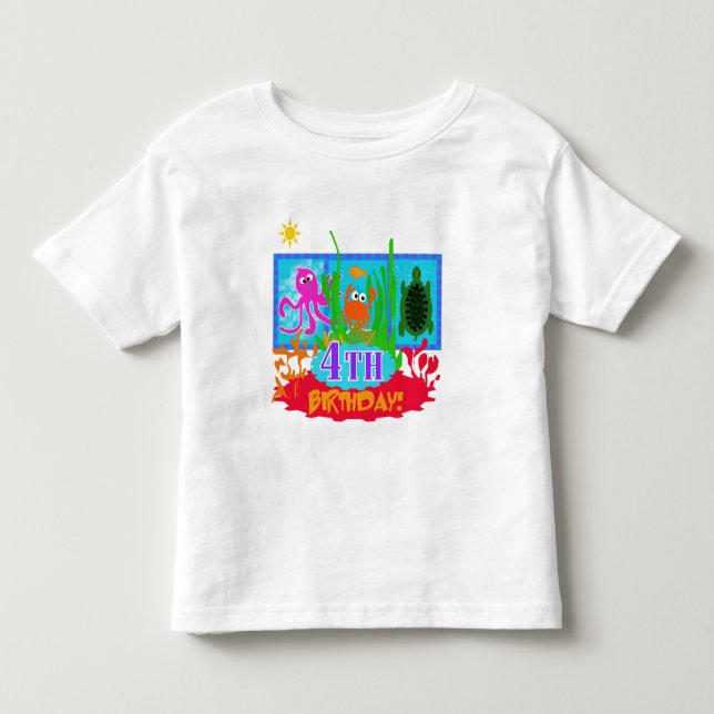 4th Undersea Adventure Birthday Tshirts (Front)