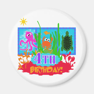 4th Undersea Adventure Birthday Tshirts Magnet