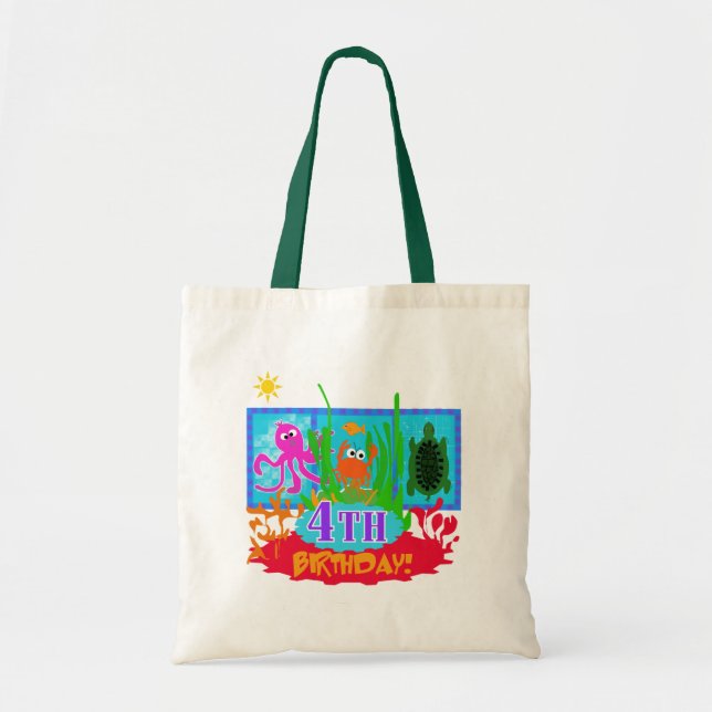 4th Undersea Adventure Birthday Tshirts Tote Bag (Front)