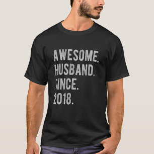 4th Wedding Aniversary For Him Awesome Husband Si T-Shirt