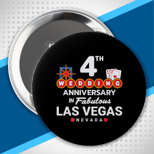 4th Wedding Anniversary Couples Las Vegas Trip 10 Cm Round Badge