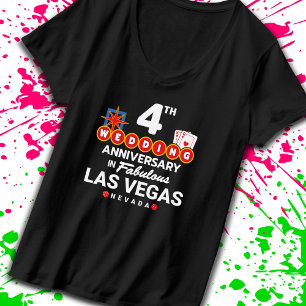 4th Wedding Anniversary Couples Las Vegas Trip T-Shirt