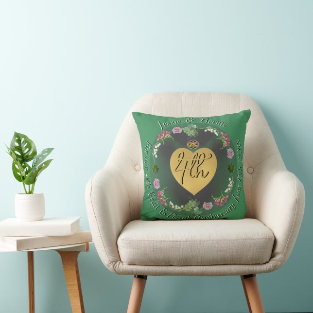 4th Wedding Anniversary Fruit Floral  Cushion (Chair)