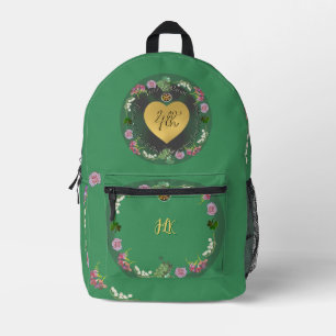 4th Wedding Anniversary Fruit Floral Printed Backpack