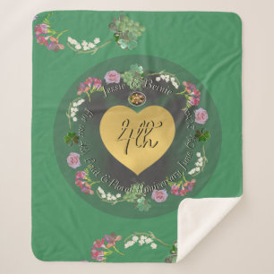4th Wedding Anniversary Fruit Floral  Sherpa Blanket
