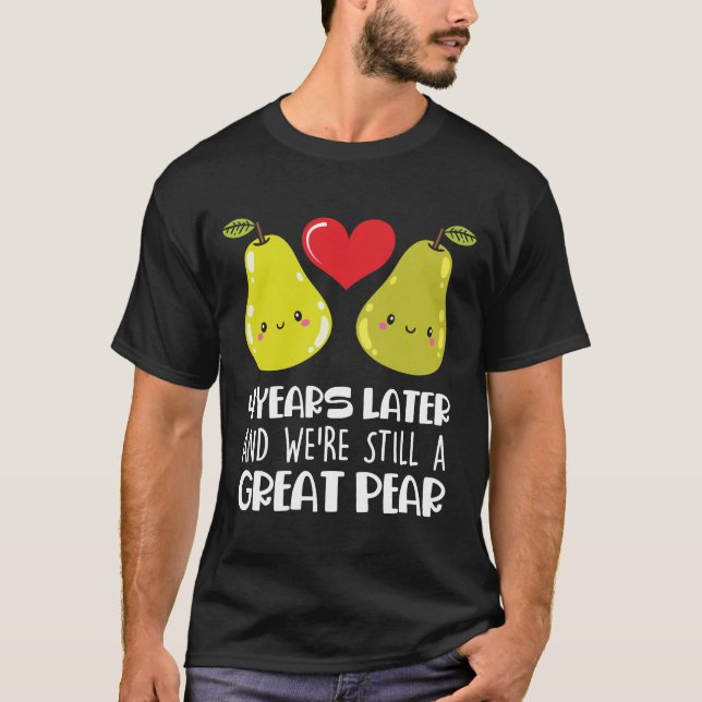 4th Wedding Anniversary Gift Married Couple Pear T-Shirt (Front)