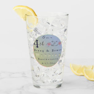 4th Wedding Anniversary  Glass