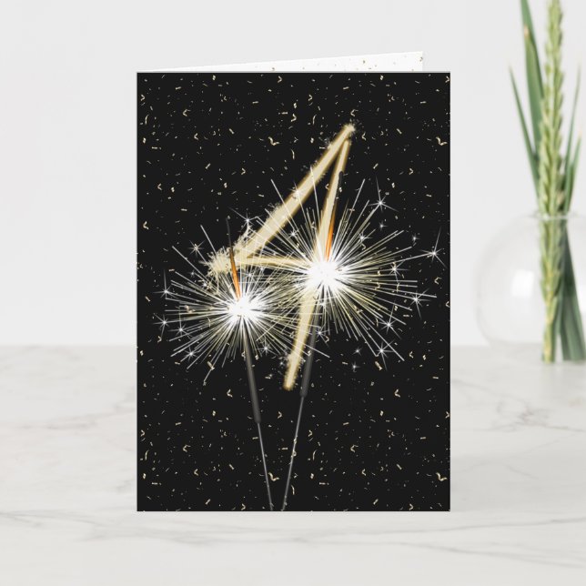 4th wedding anniversary sparklers card (Front)