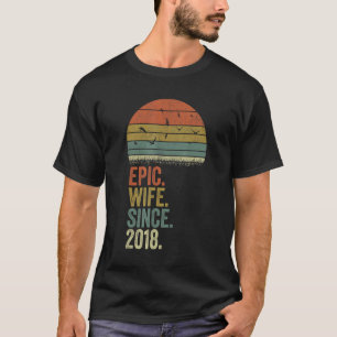 4th Wedding Anniversary Women  Epic Wife Since 201 T-Shirt