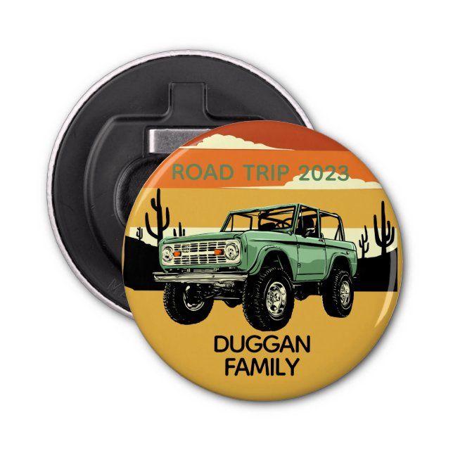 4x4 Family Adventure Personalised Custom Text Bottle Opener (Front)