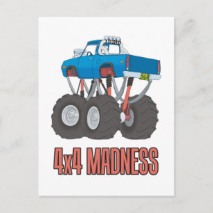 4x4 Madness: High lifted off-road Monster Truck Postcard