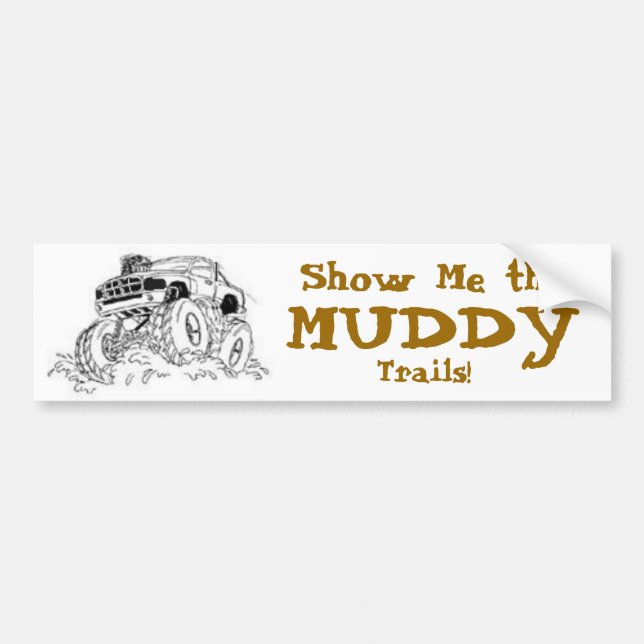 4X4 Mud Truck Bumper Sticker (Front)