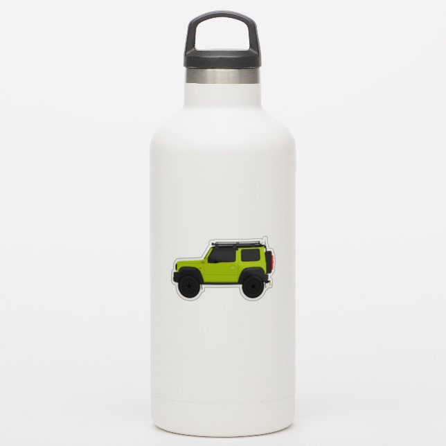 4x4 small suv green Custom side view (Waterbottle)