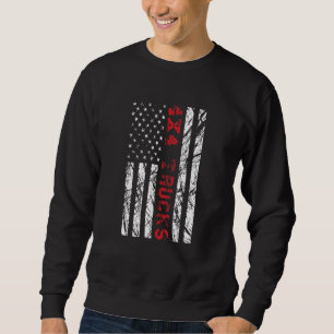 4x4 Trucks American Flag Sweatshirt