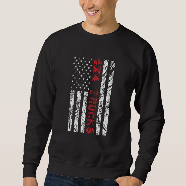 4x4 Trucks American Flag Sweatshirt (Front)
