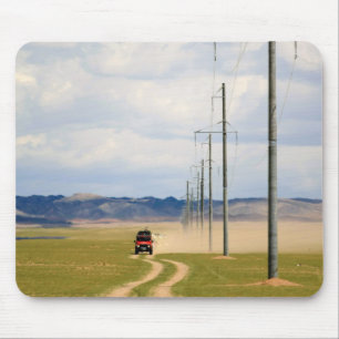 4X4 Vehicles On Dirt Road, Gobi Desert Mouse Mat