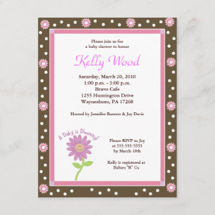 4x5 A Baby Is Blooming Daisy Baby Shower Invite