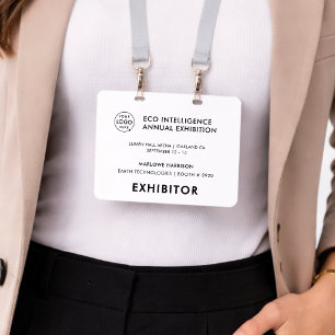 4x5 Event Badge   Exhibitor Pass Card Badges ID Badge