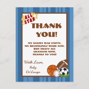 4x5 FLAT Thank you Card All-Star Blue