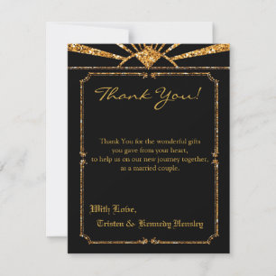 4x5 FLAT Thank You Card Art Deco Roaring 20s GATSB