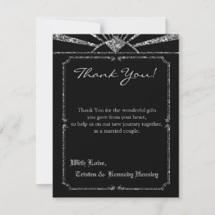 4x5 FLAT Thank You Card Art Deco Roaring 20s GATSB