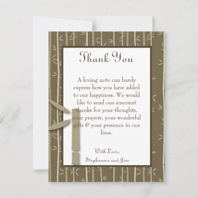 4x5 FLAT Thank You Card Bamboo Bliss (Front)