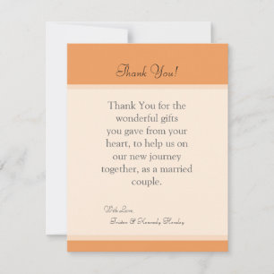 4x5 FLAT Thank You Card Burnt Orange Rose