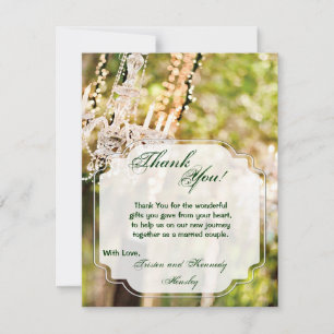 4x5 FLAT Thank You Card Chandelier in Oak Tree Chi