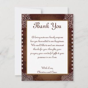 4x5 FLAT Thank You Card Deep Moroccan Brown