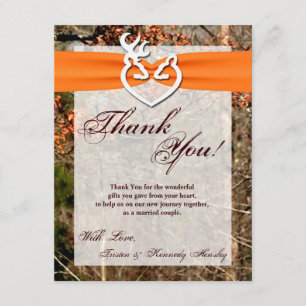 4x5 FLAT Thank You Card Deer Couple Doe Buck Cam