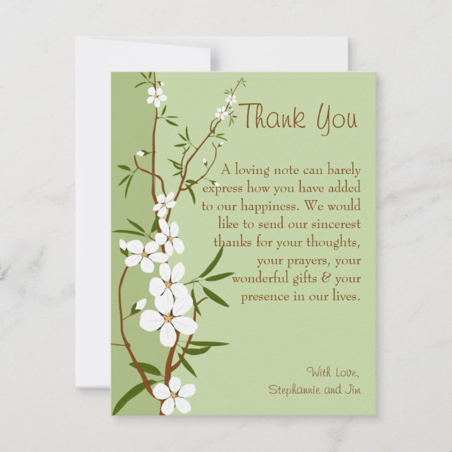 4x5 FLAT Thank You Card Dogwood Flowers (Front)