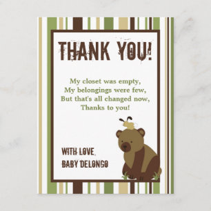 4x5 FLAT Thank You Card Enchanted Hollow Woodland