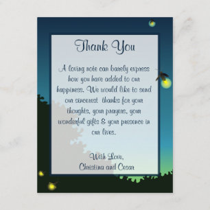 4x5 FLAT Thank You Card Fireflies and Mason Jars