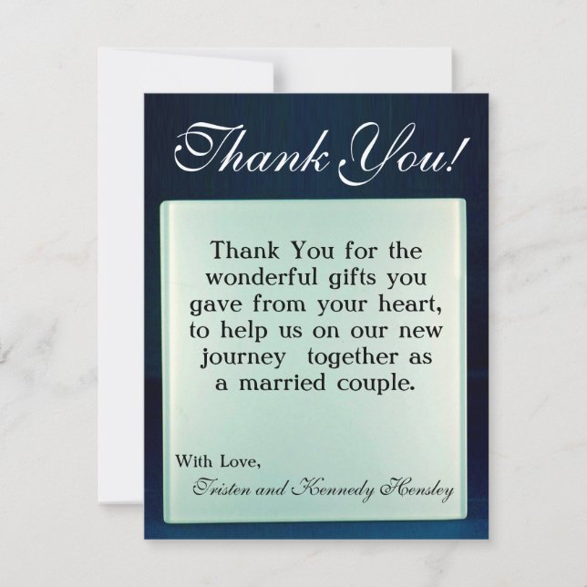 4x5 FLAT Thank You Card Frosted Glass Mirror Moder (Front)