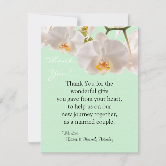 4x5 FLAT Thank You Card Green & Orchid (Front)