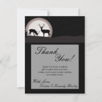 4x5 FLAT Thank You Card Hunters Moon Deer Buck Doe